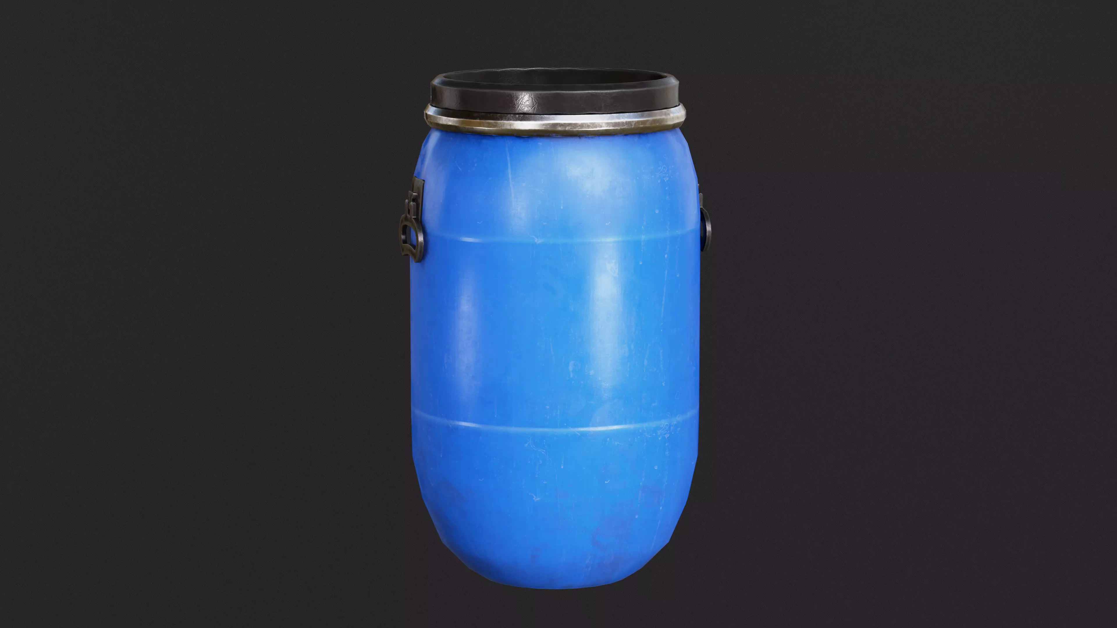 Plastic Barrel Low-poly 3D model_0