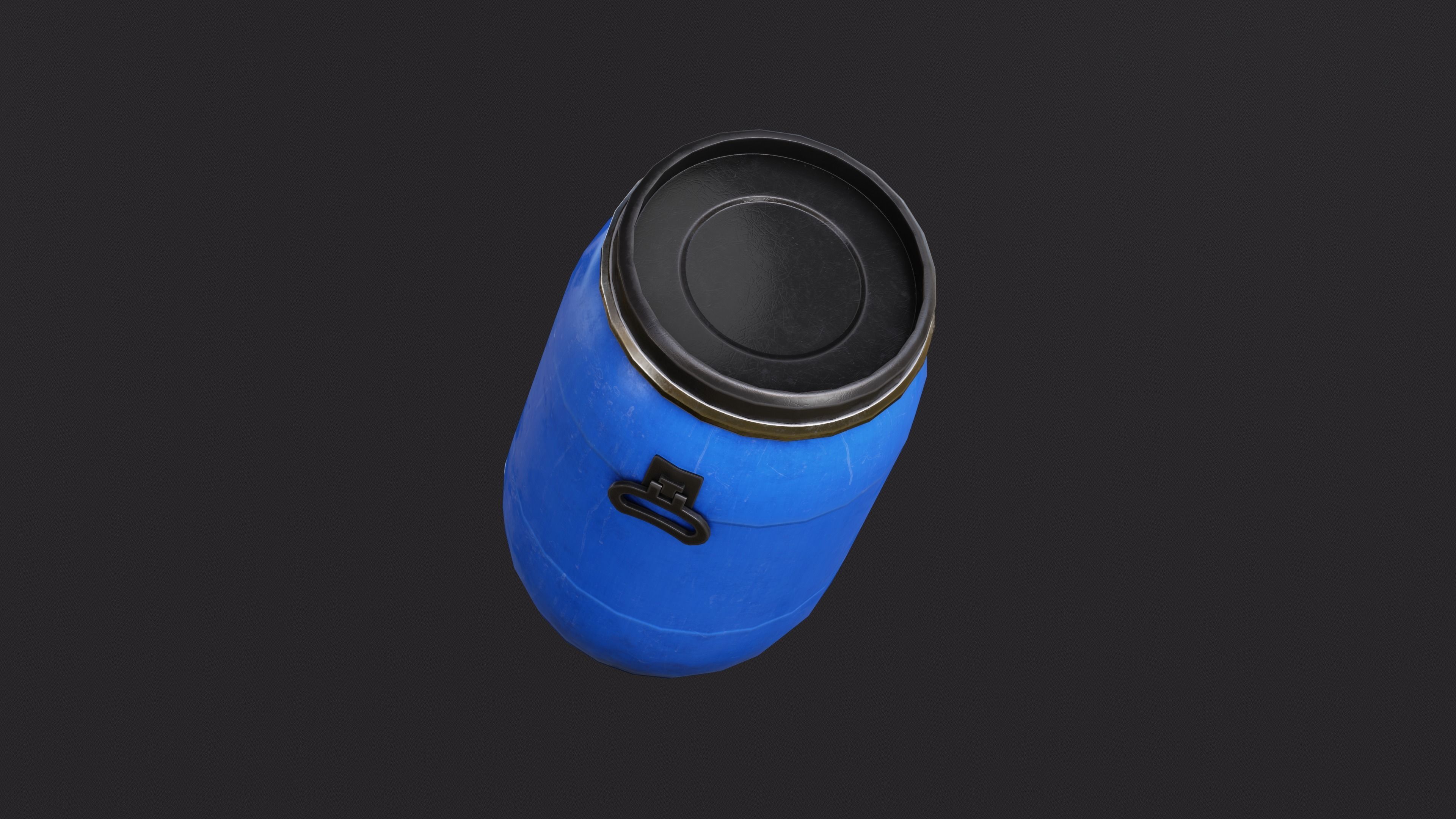 Plastic Barrel Low-poly 3D model_3