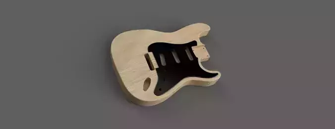 CNC Fender Stratocaster Guitar Body 3D CAD Model