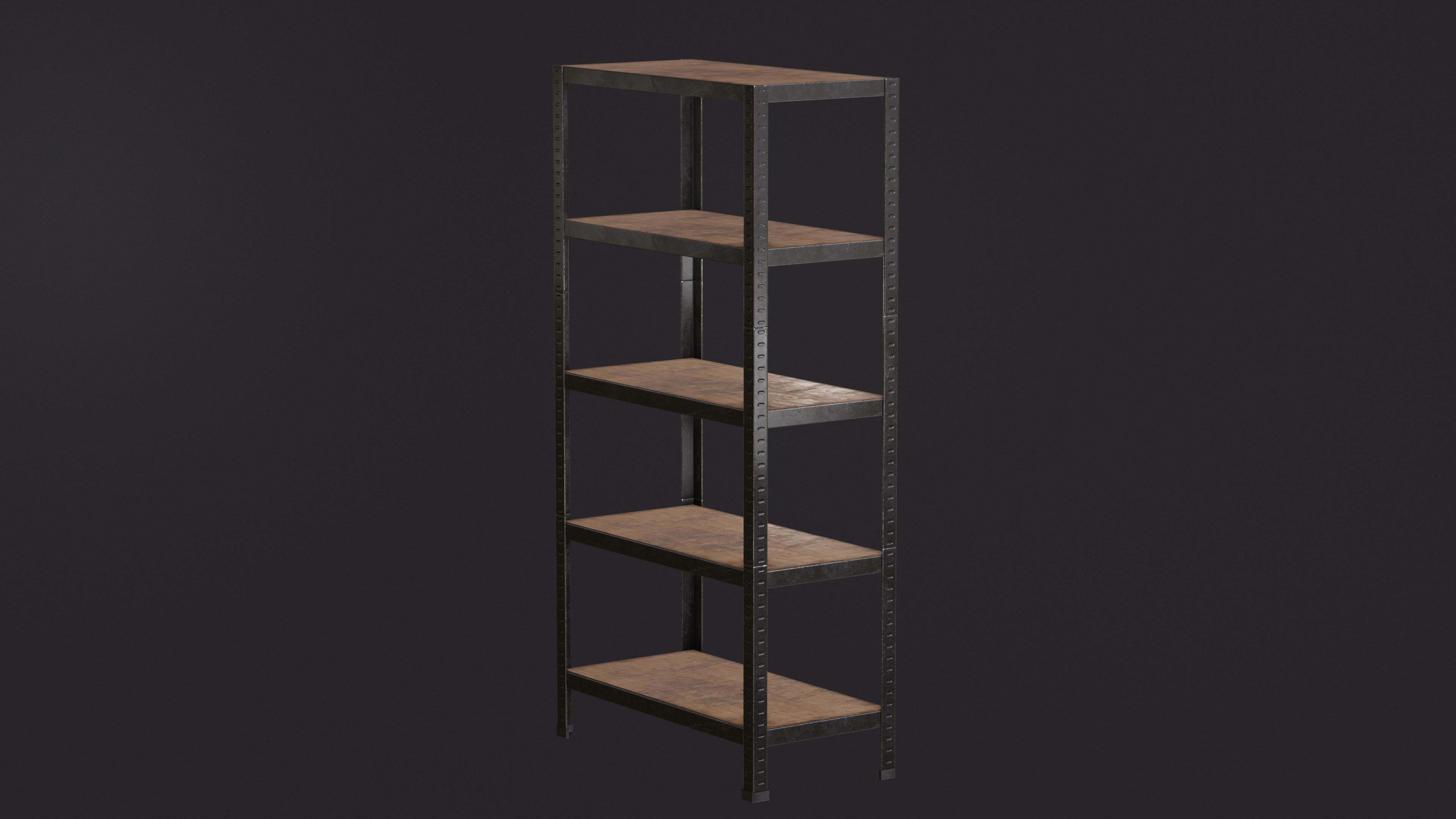 Warehouse Rack Storage Low-poly 3D model_1