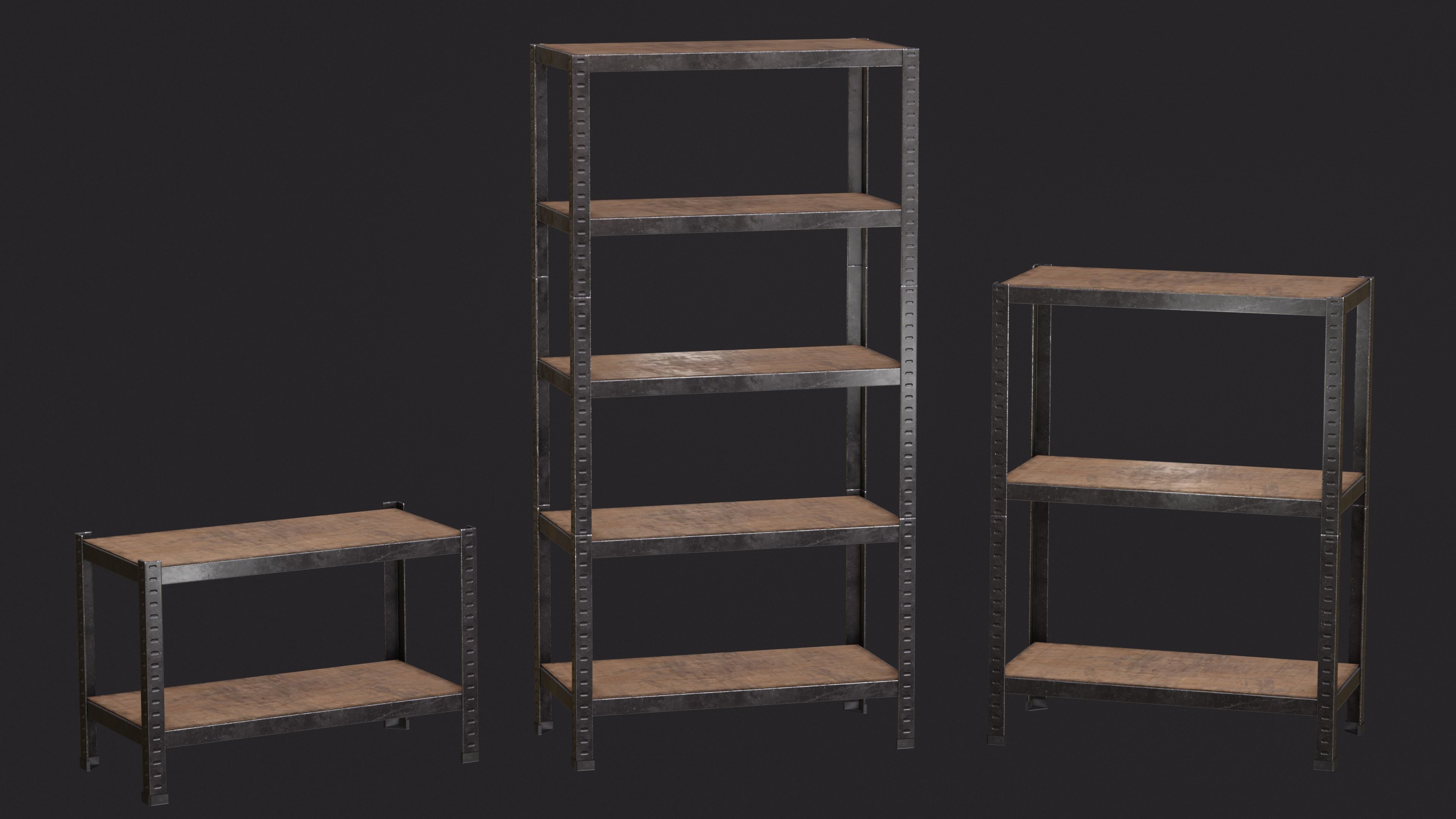 Warehouse Rack Storage Low-poly 3D model_3