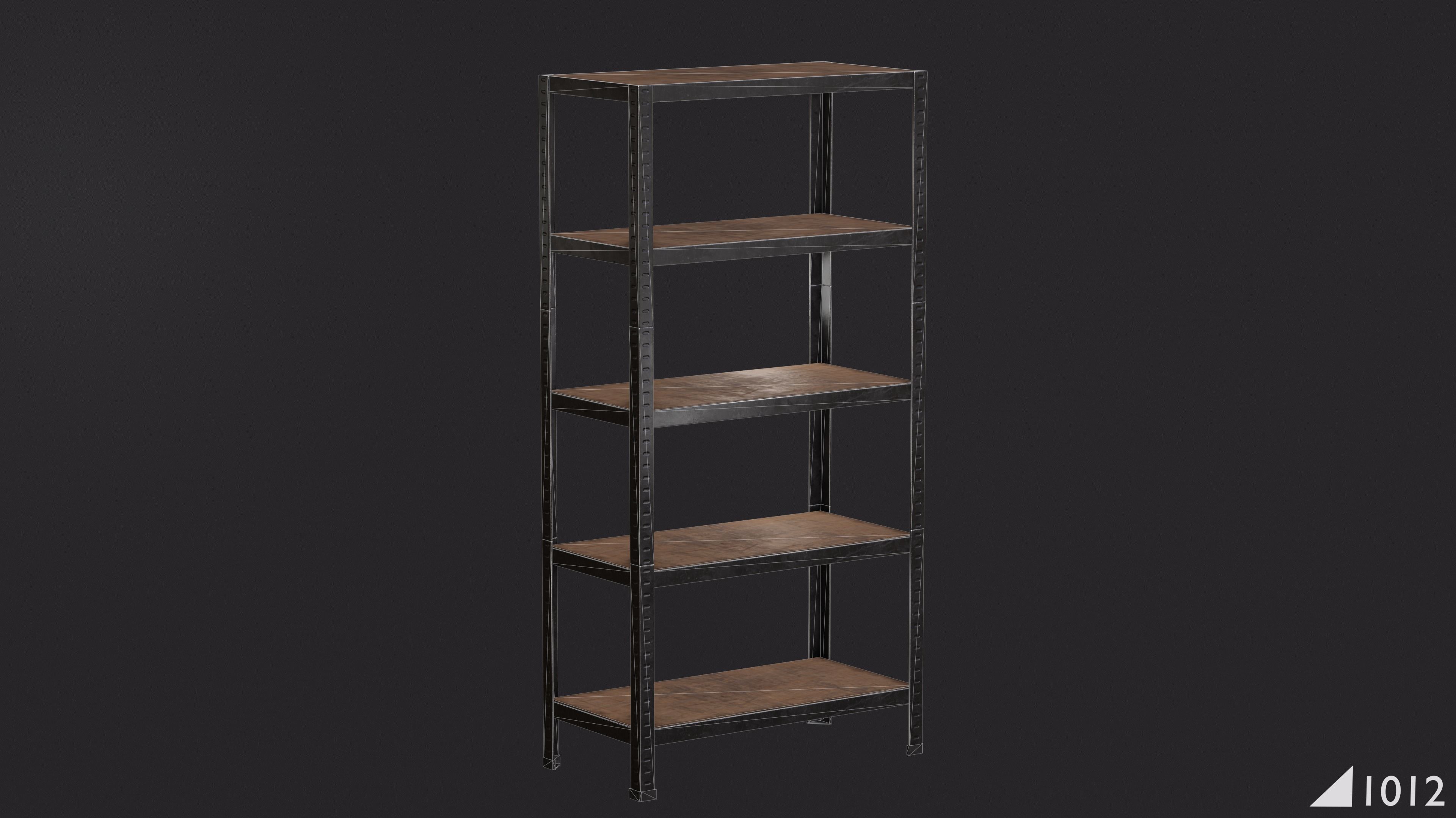 Warehouse Rack Storage Low-poly 3D model_4