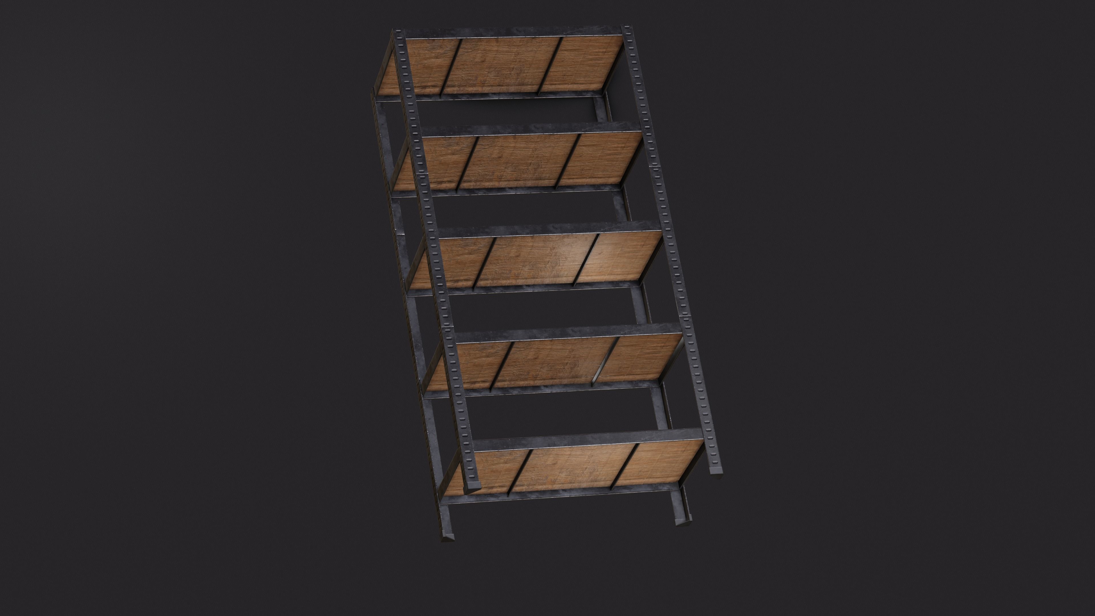 Warehouse Rack Storage Low-poly 3D model_2