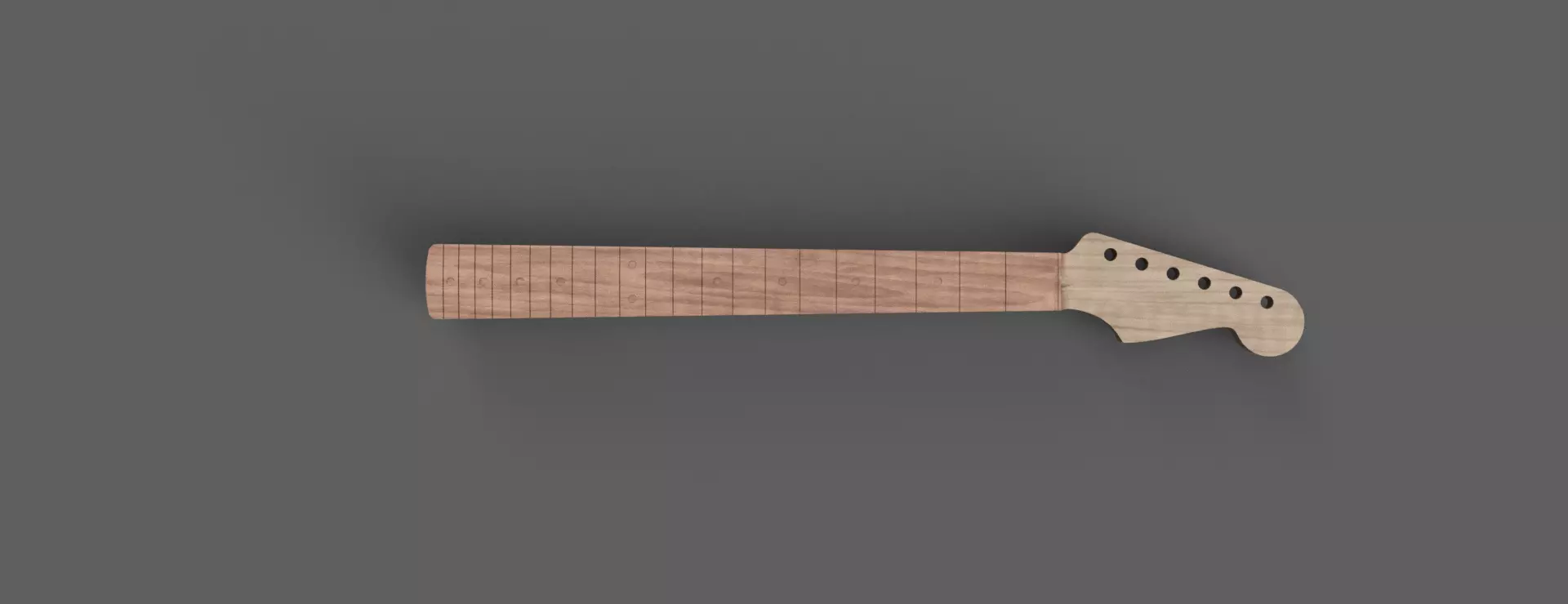 CNC Fender Stratocaster Guitar Neck 3D CAD Model 3D model_0