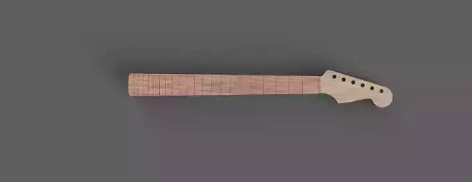 CNC Fender Stratocaster Guitar Neck 3D CAD Model