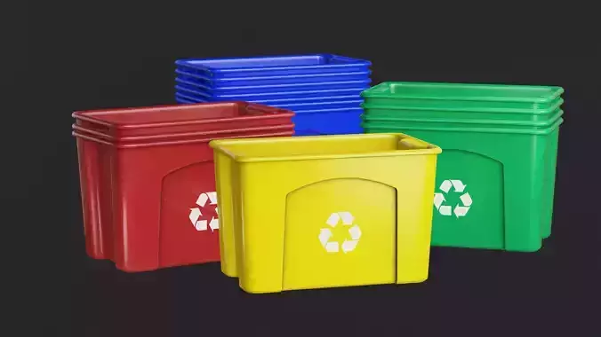Recycle Crate Low-poly 3D model