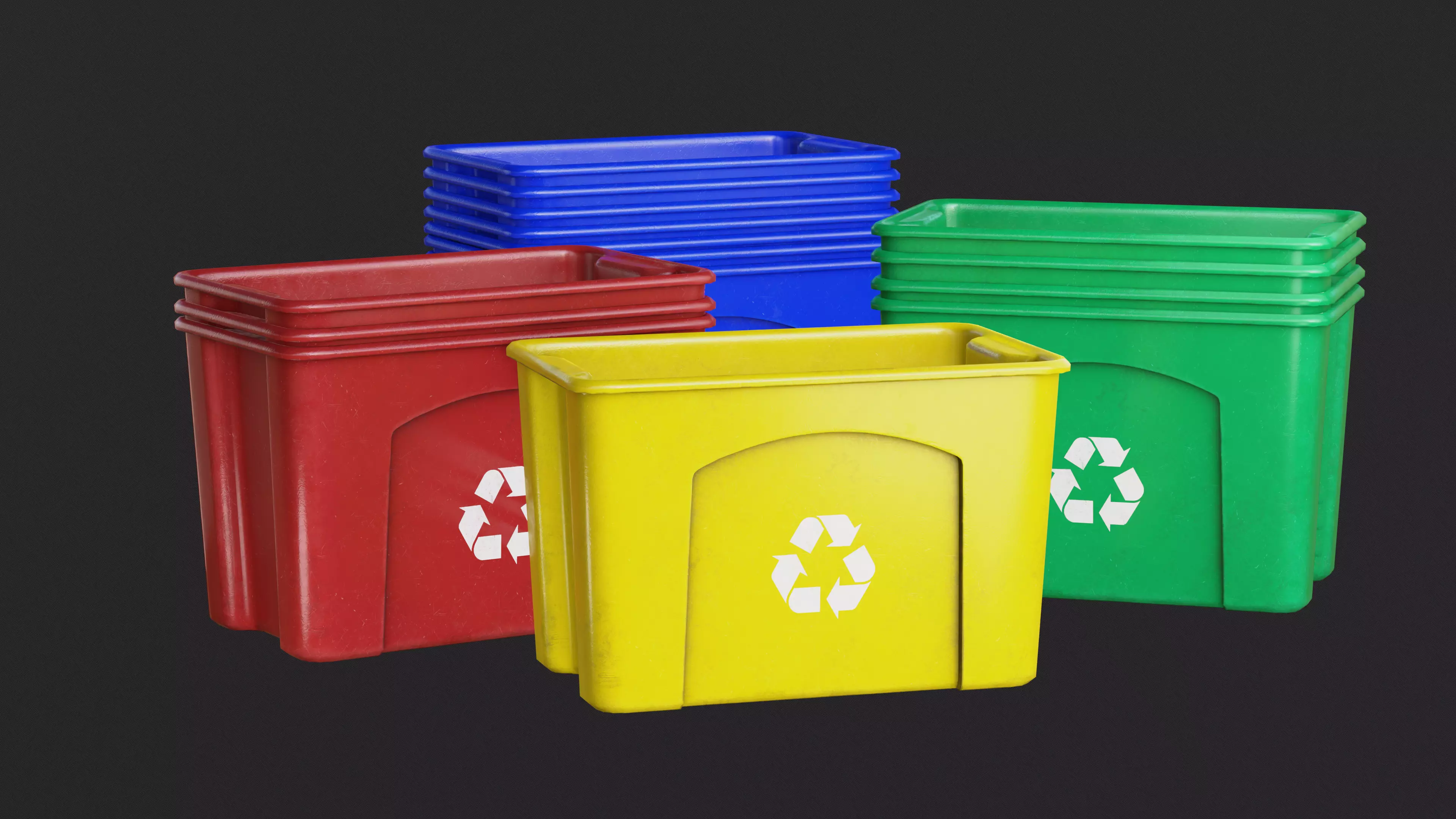 Recycle Crate Low-poly 3D model_0