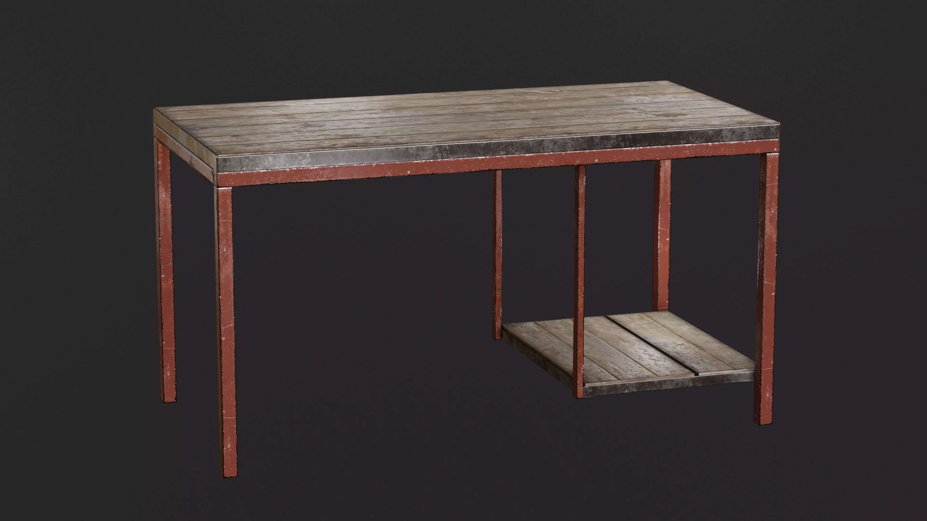 Workbench Table Low-poly 3D model_0
