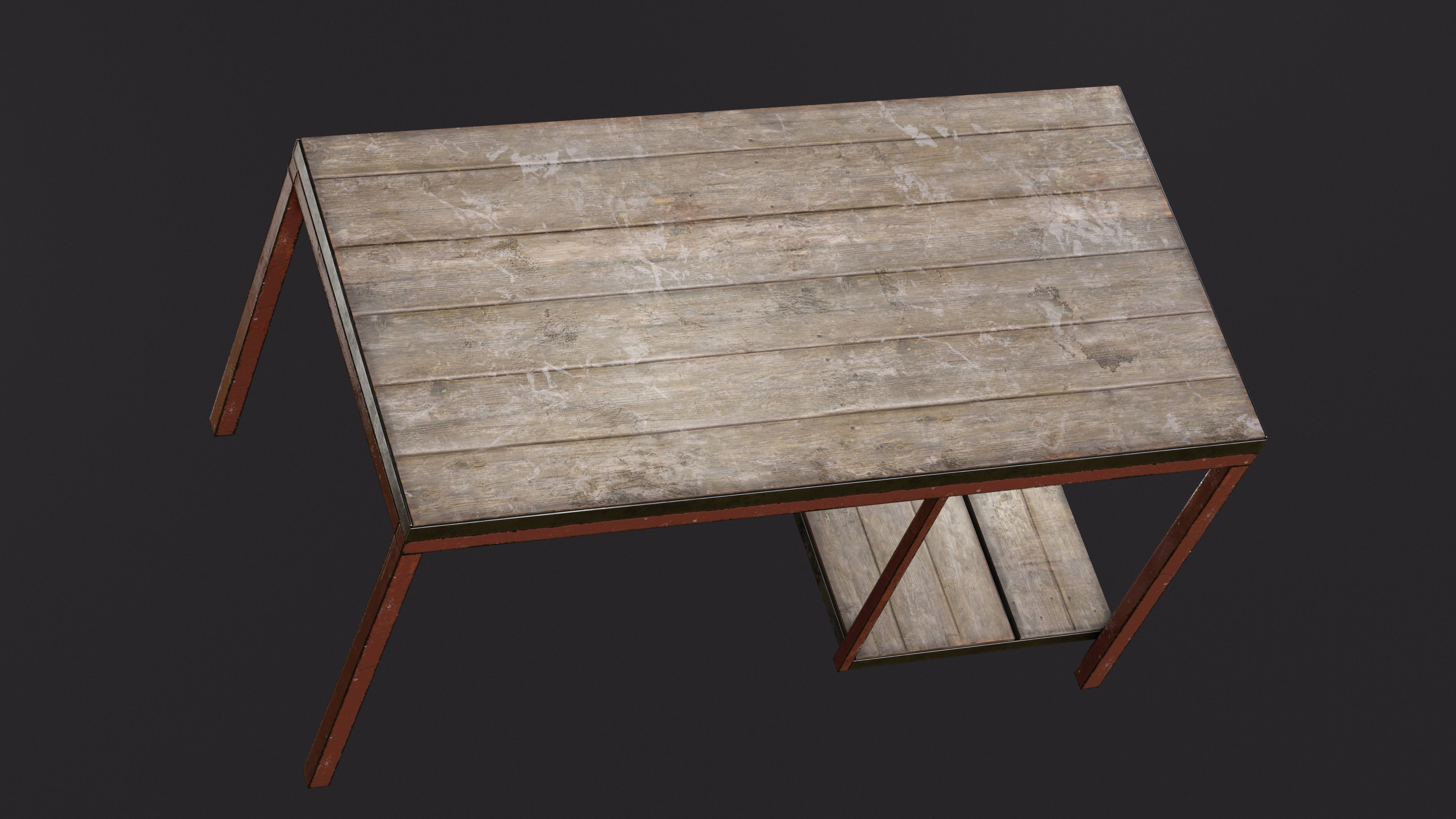 Workbench Table Low-poly 3D model_2