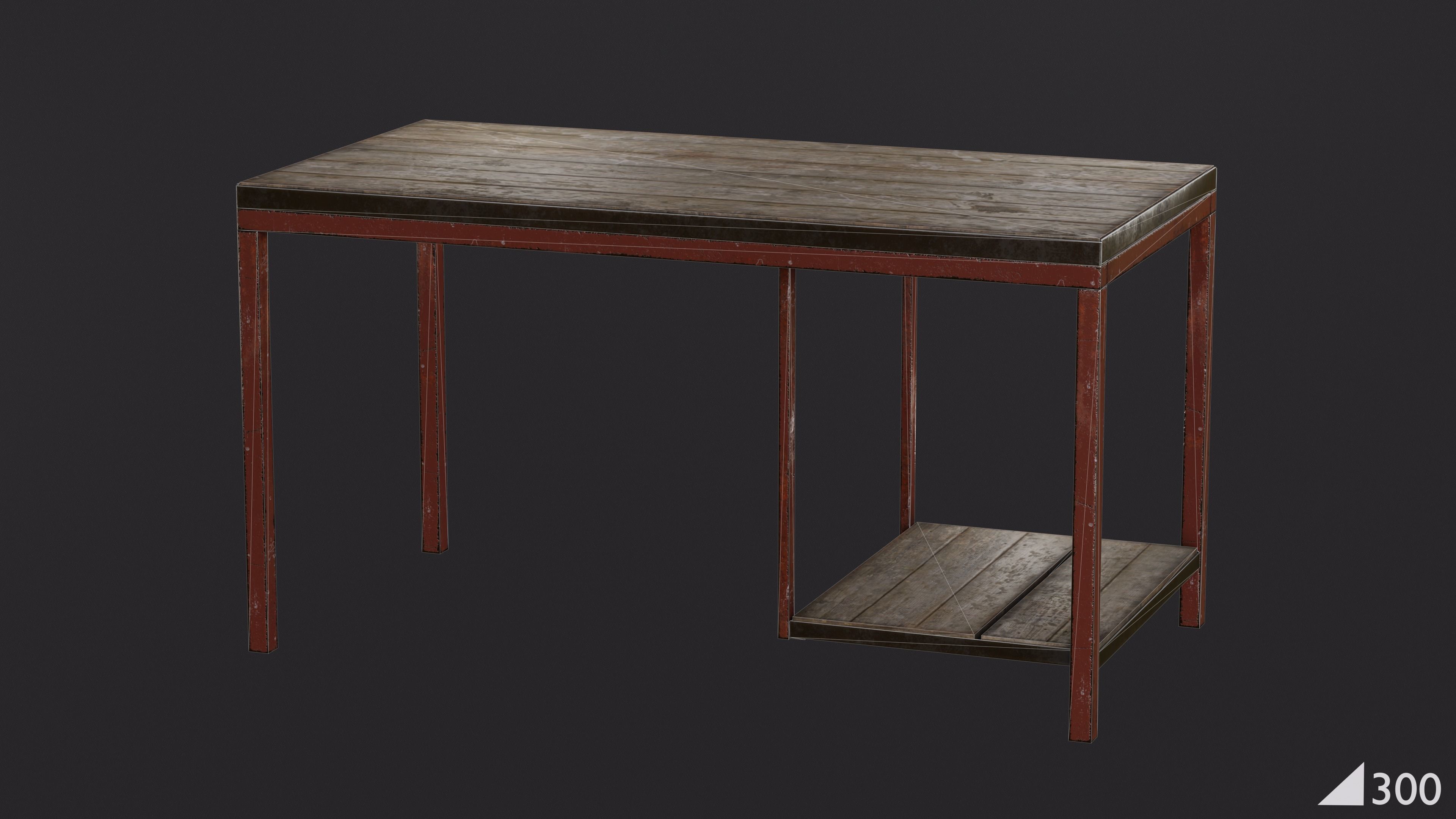Workbench Table Low-poly 3D model_4