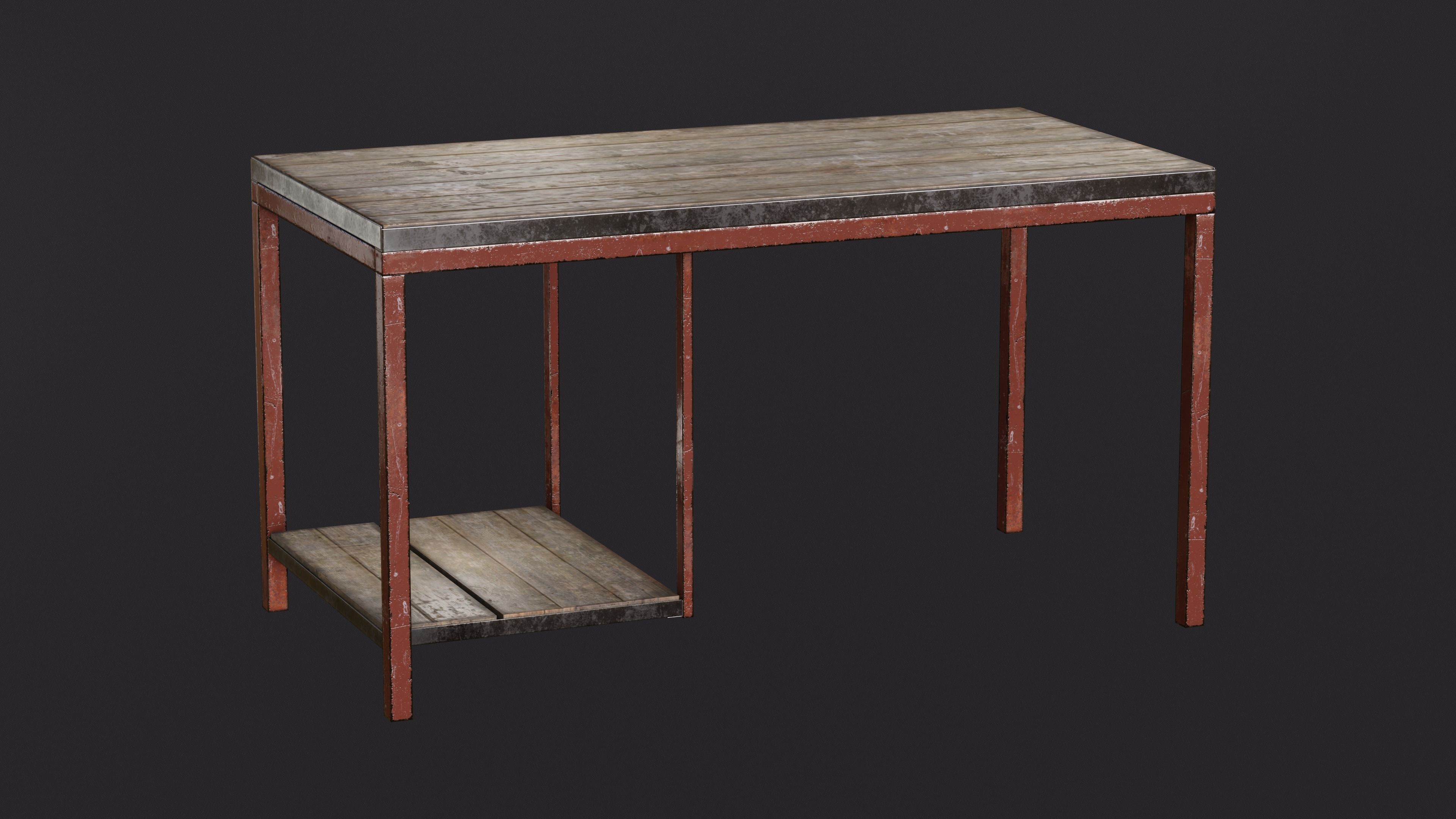 Workbench Table Low-poly 3D model_1