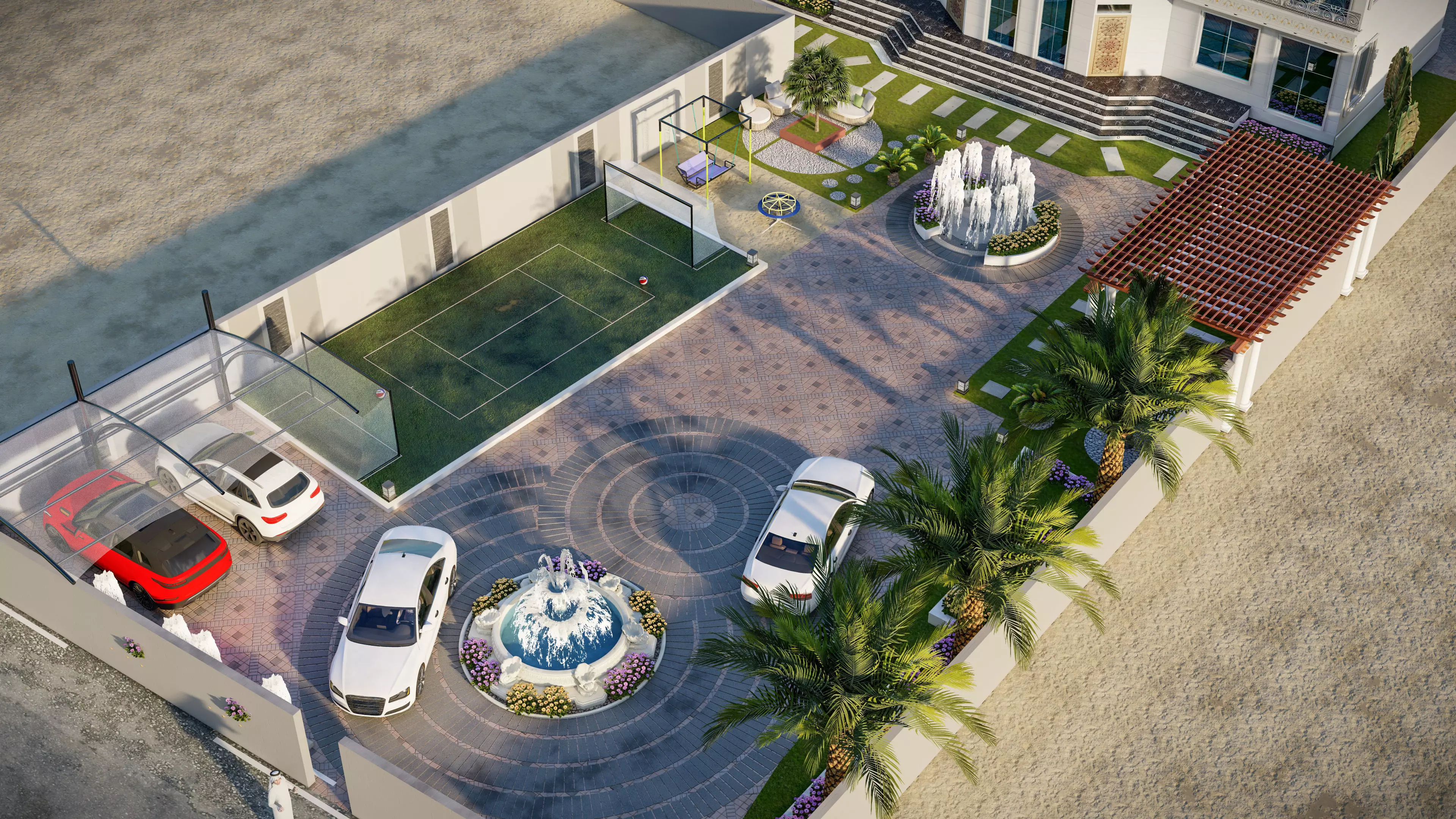 garden landscape 3D Model swimming pool 3D model_0