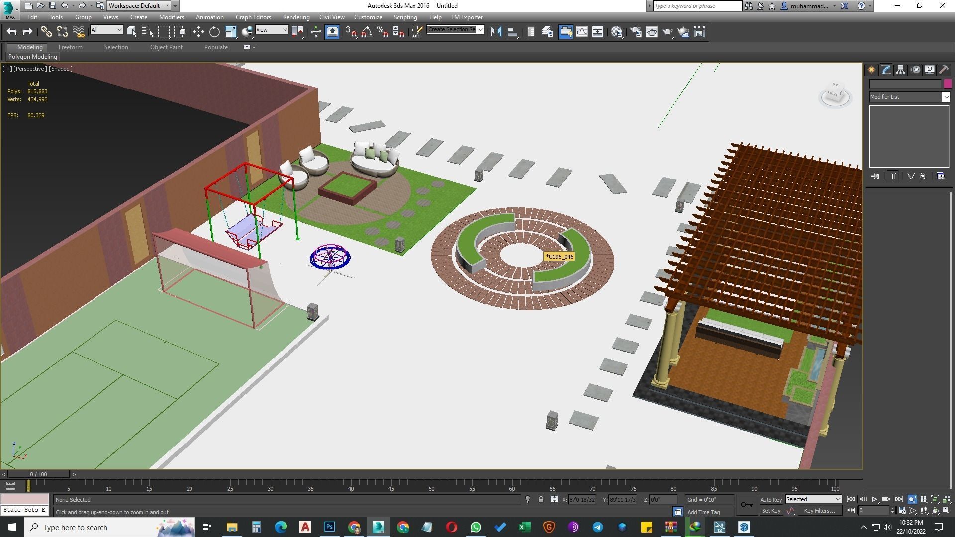 garden landscape 3D Model swimming pool 3D model_26