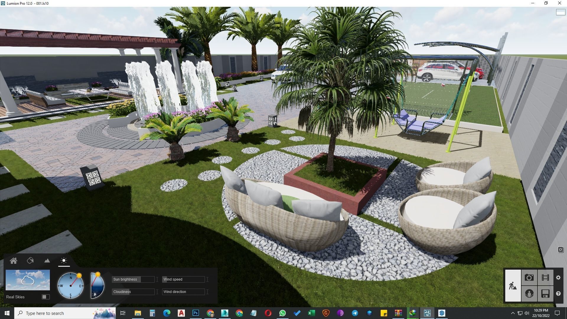garden landscape 3D Model swimming pool 3D model_23