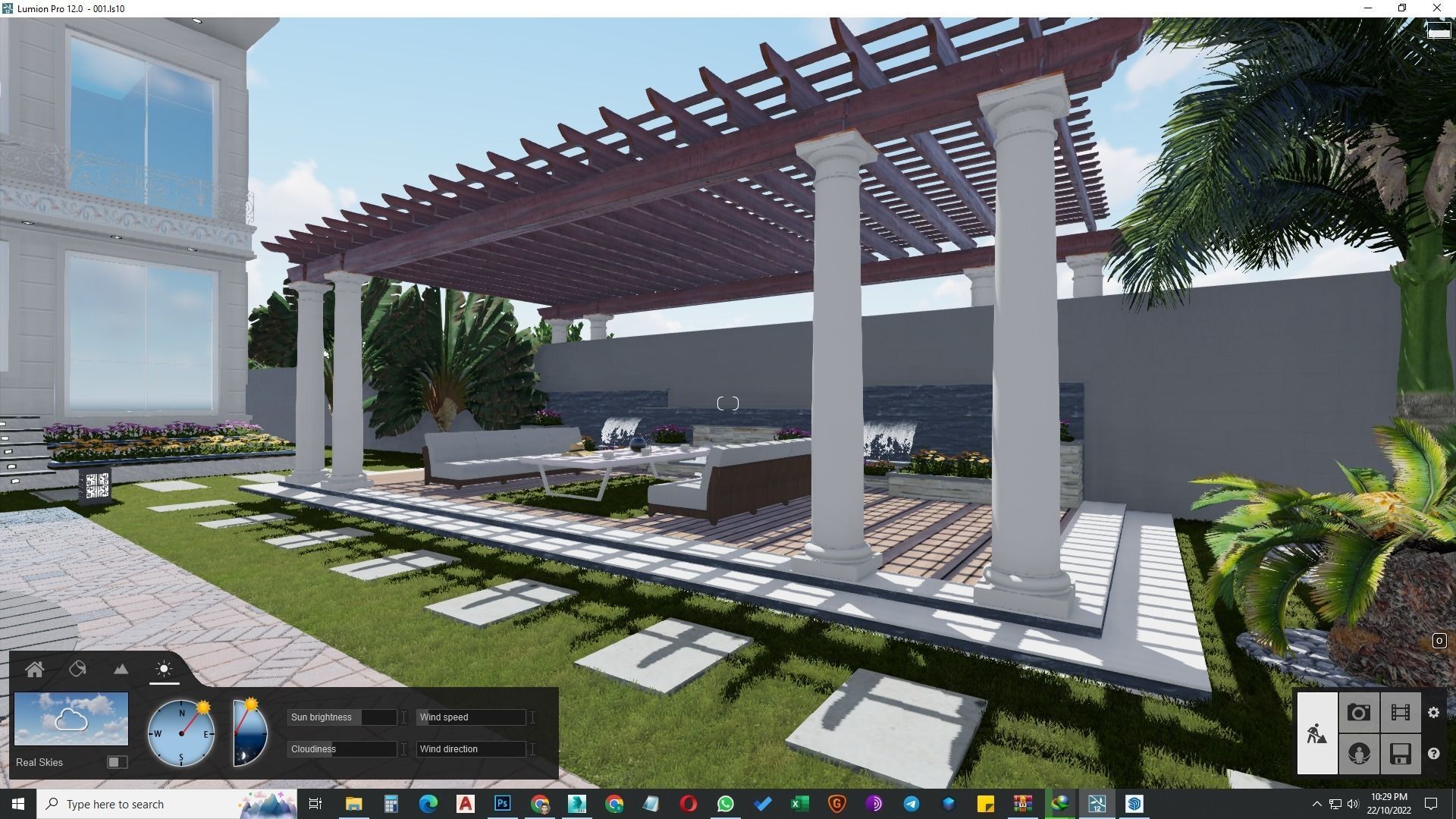 garden landscape 3D Model swimming pool 3D model_24