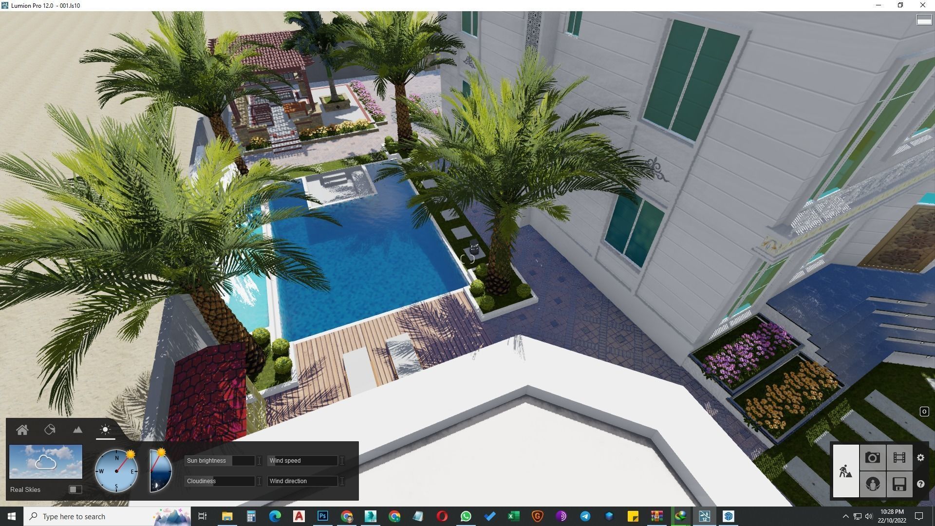 garden landscape 3D Model swimming pool 3D model_18