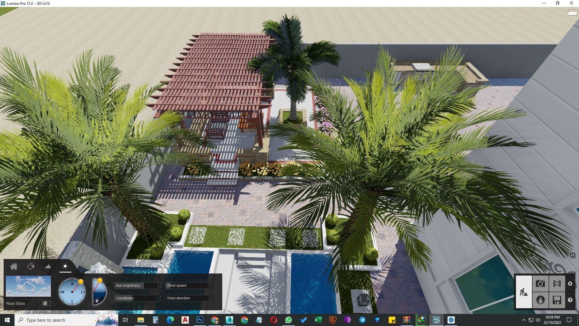 garden landscape 3D Model swimming pool 3D model_19