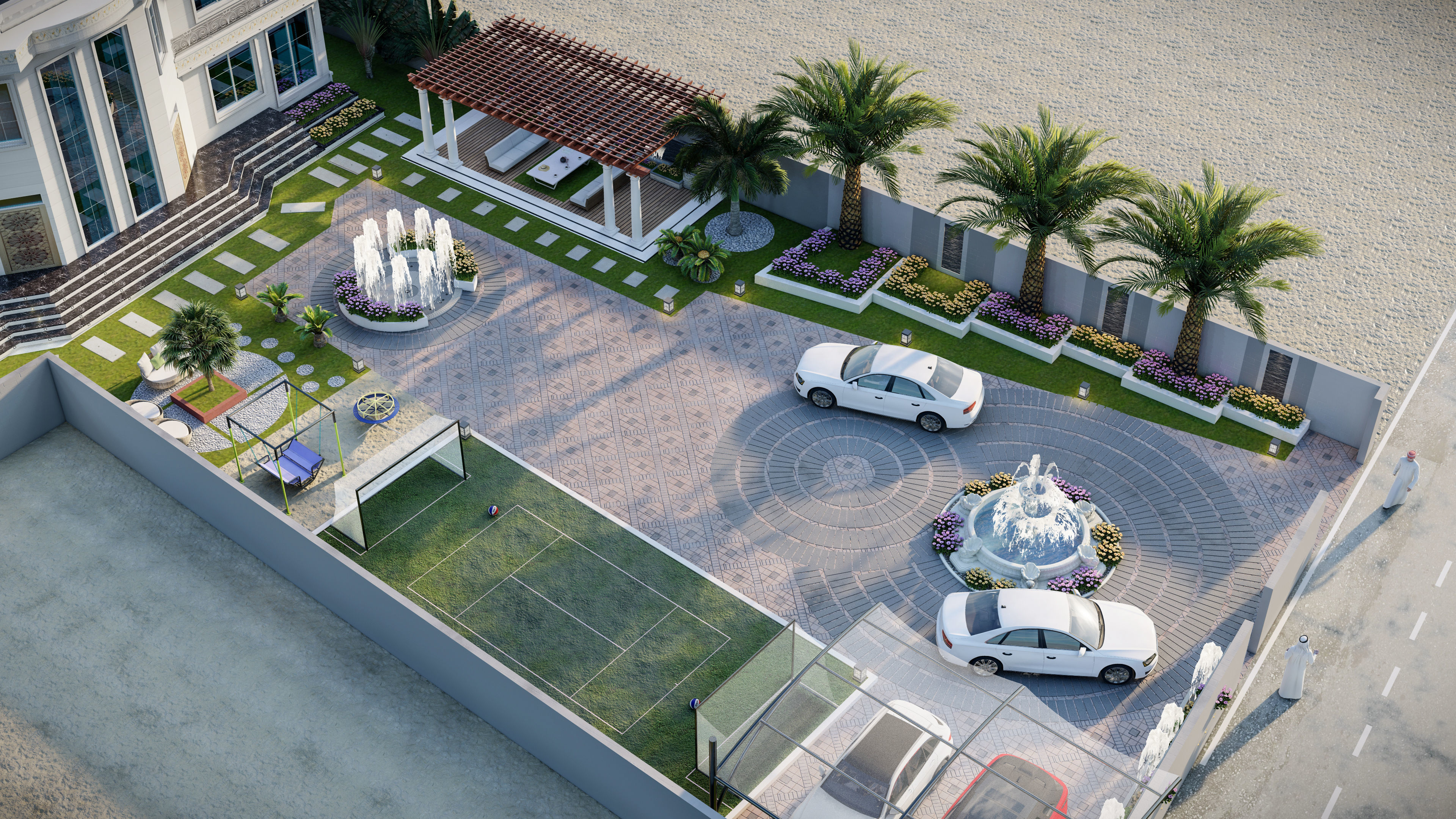 garden landscape 3D Model swimming pool 3D model_2