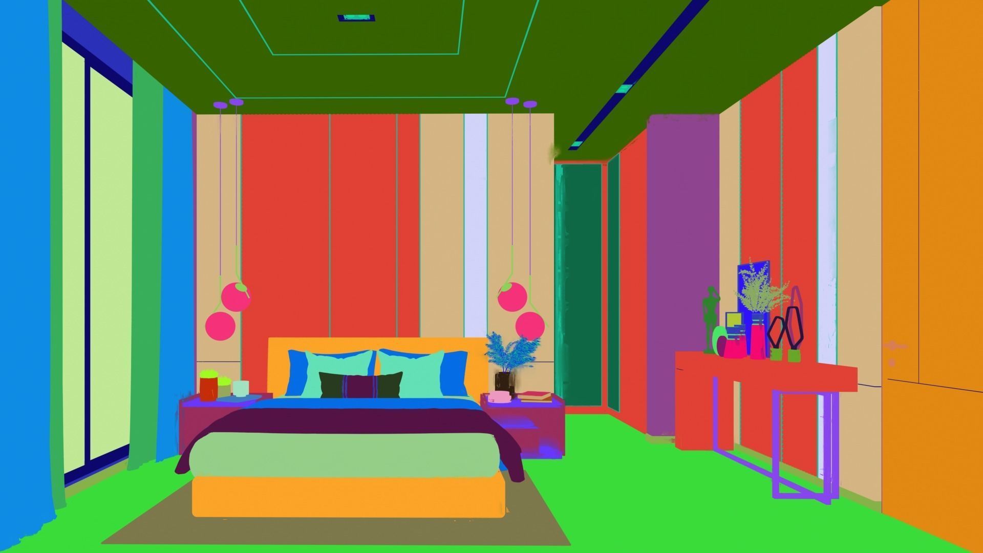 Design Bedroom Modern Lyndon 3D model_6