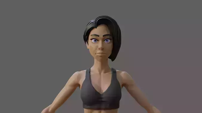 Cartoon Sports Female Character Sculpture