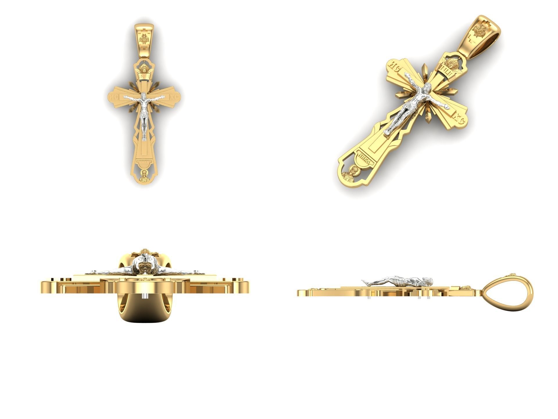 Pendant cross od43 3D print model_3