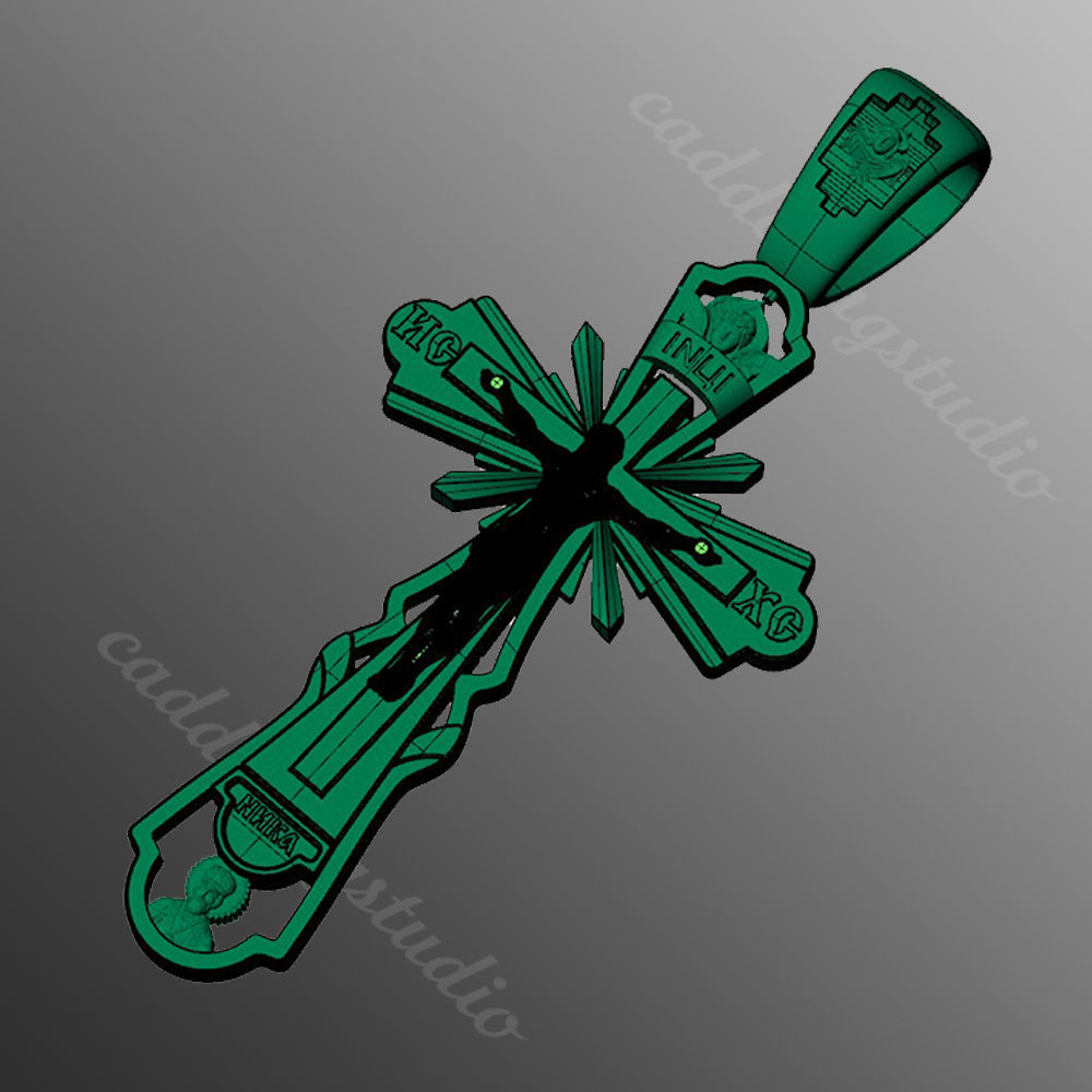 Pendant cross od43 3D print model_2