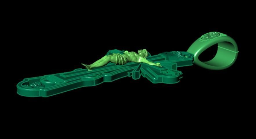 Pendant cross od43 3D print model_11