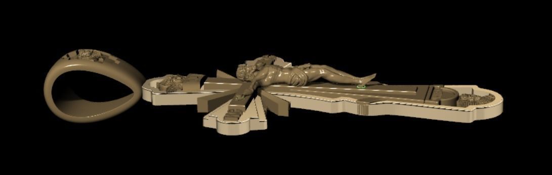 Pendant cross od43 3D print model_12