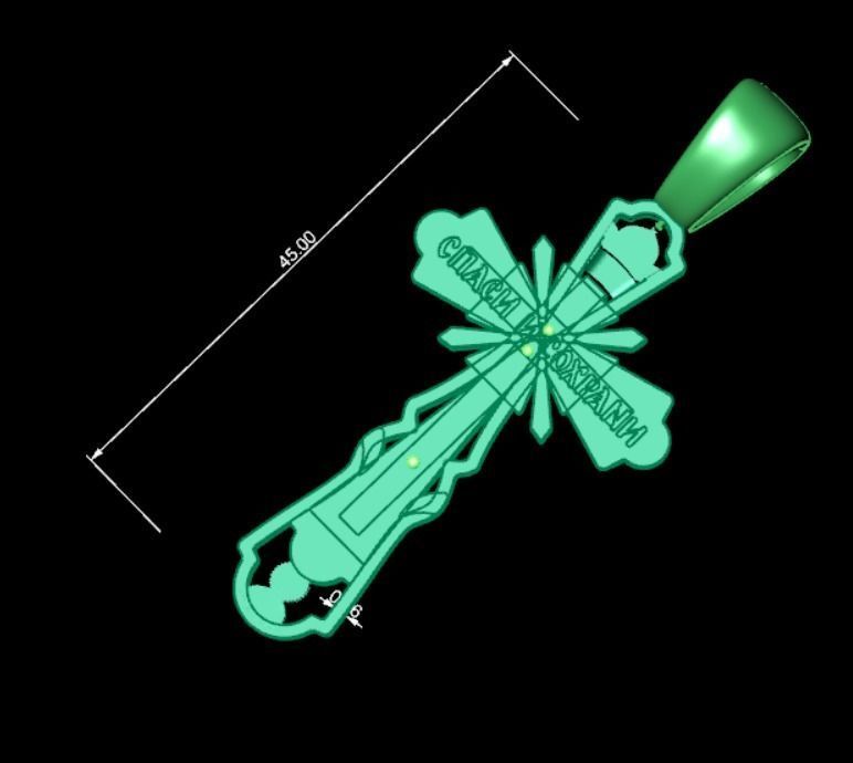 Pendant cross od43 3D print model_8