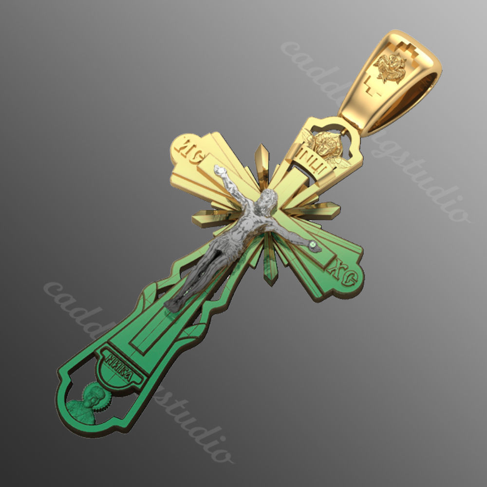 Pendant cross od43 3D print model_1