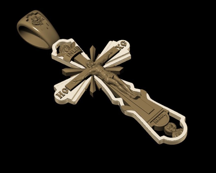 Pendant cross od43 3D print model_13