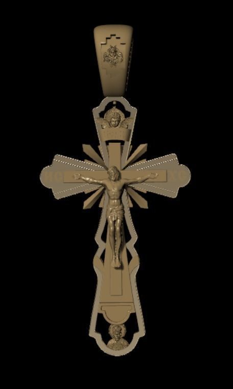 Pendant cross od43 3D print model_14