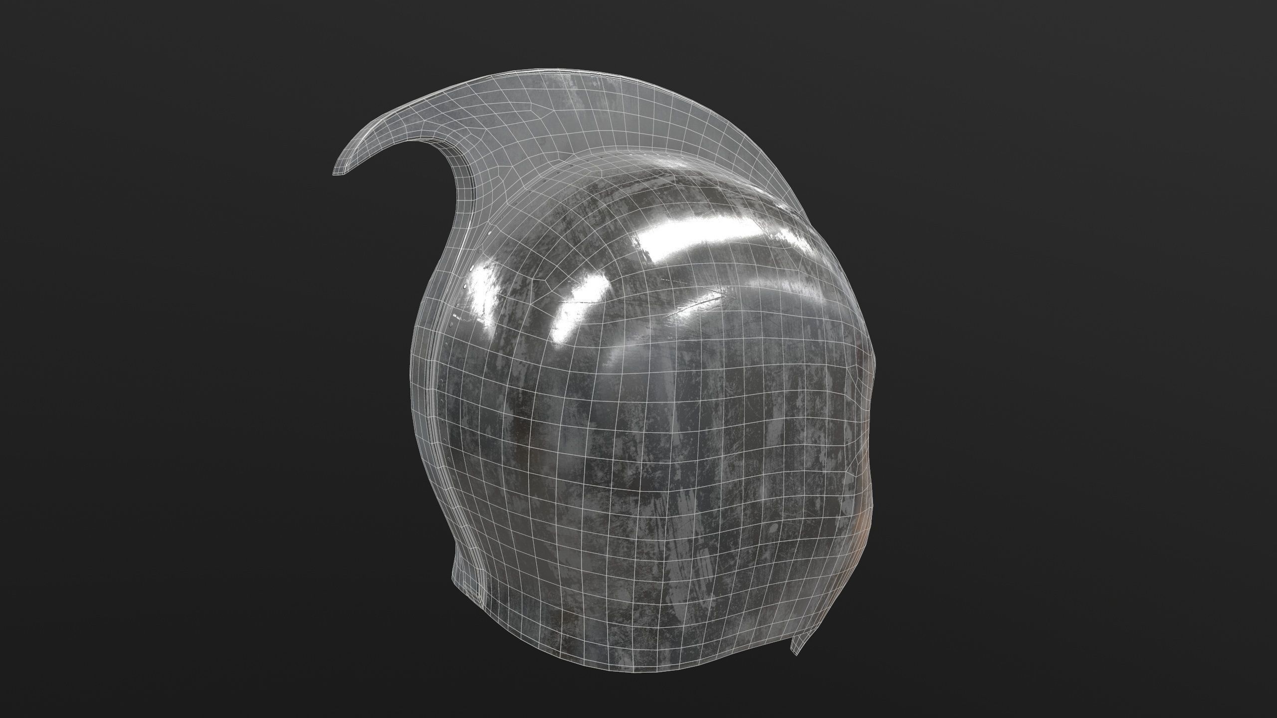 Medieval Helmet 3D Model AR VR Low-poly 3D model_13