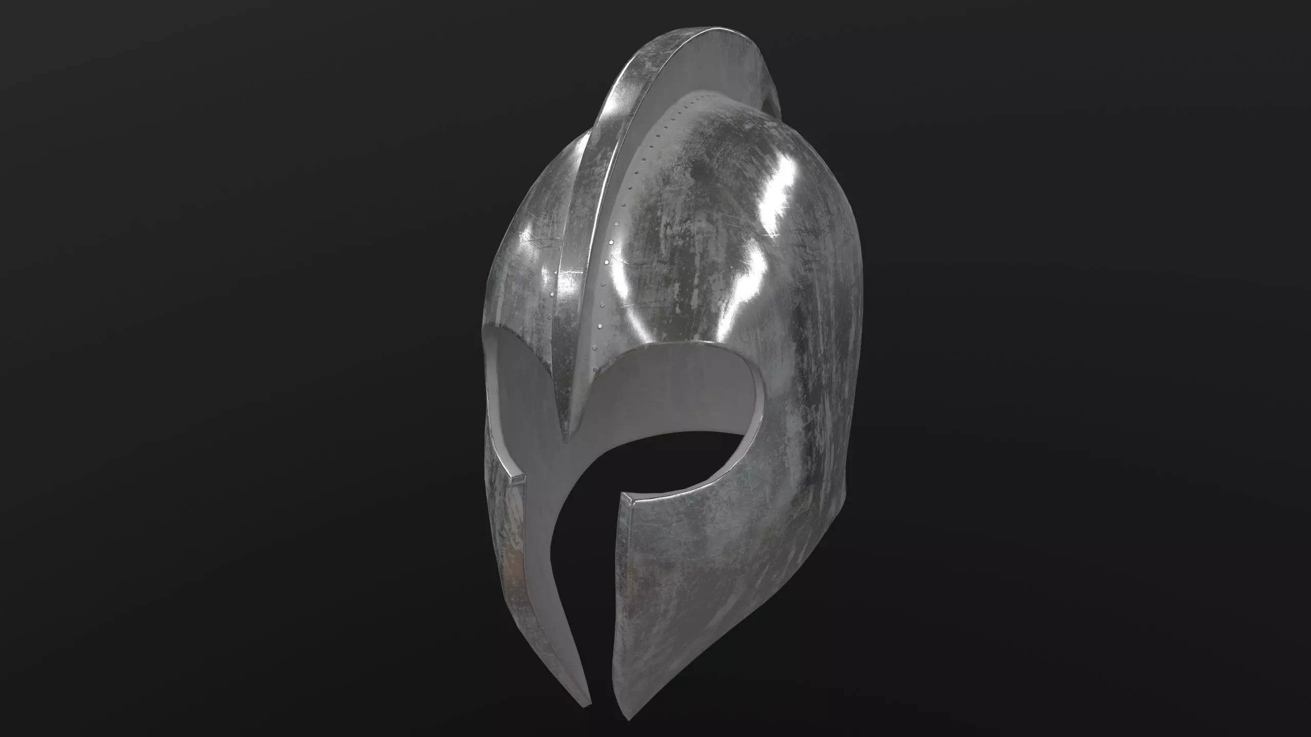 Medieval Helmet 3D Model AR VR Low-poly 3D model_0