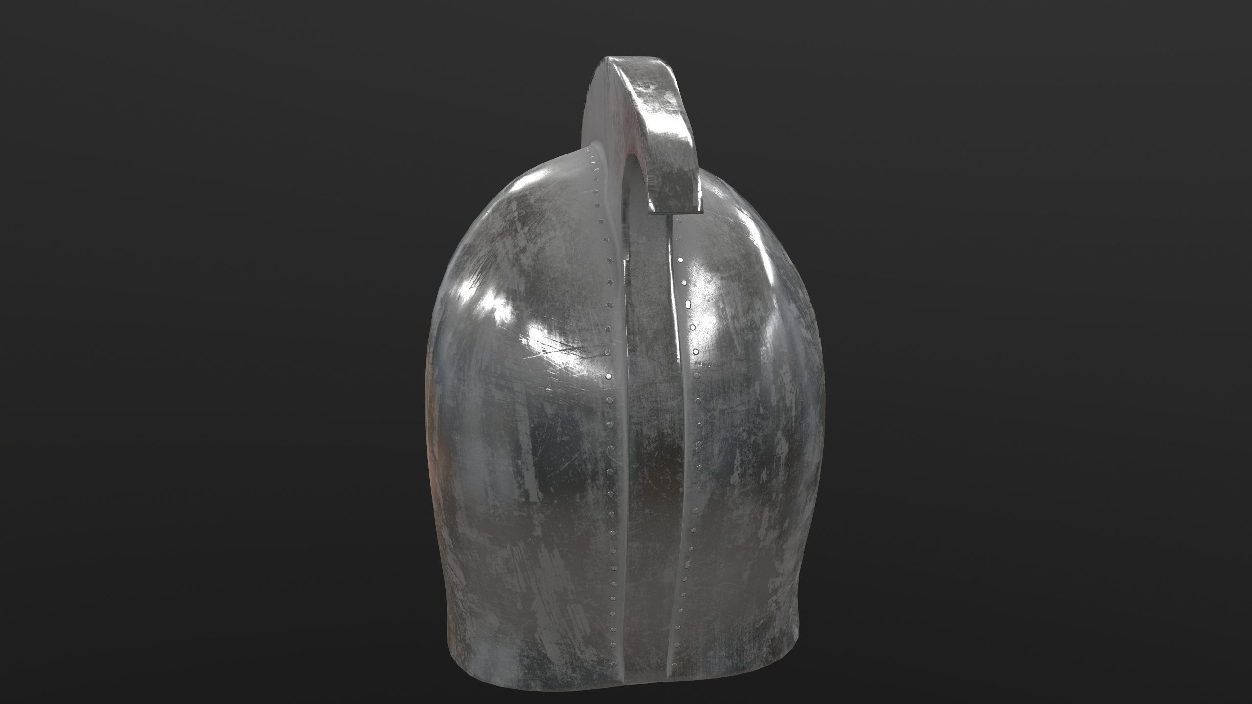 Medieval Helmet 3D Model AR VR Low-poly 3D model_7
