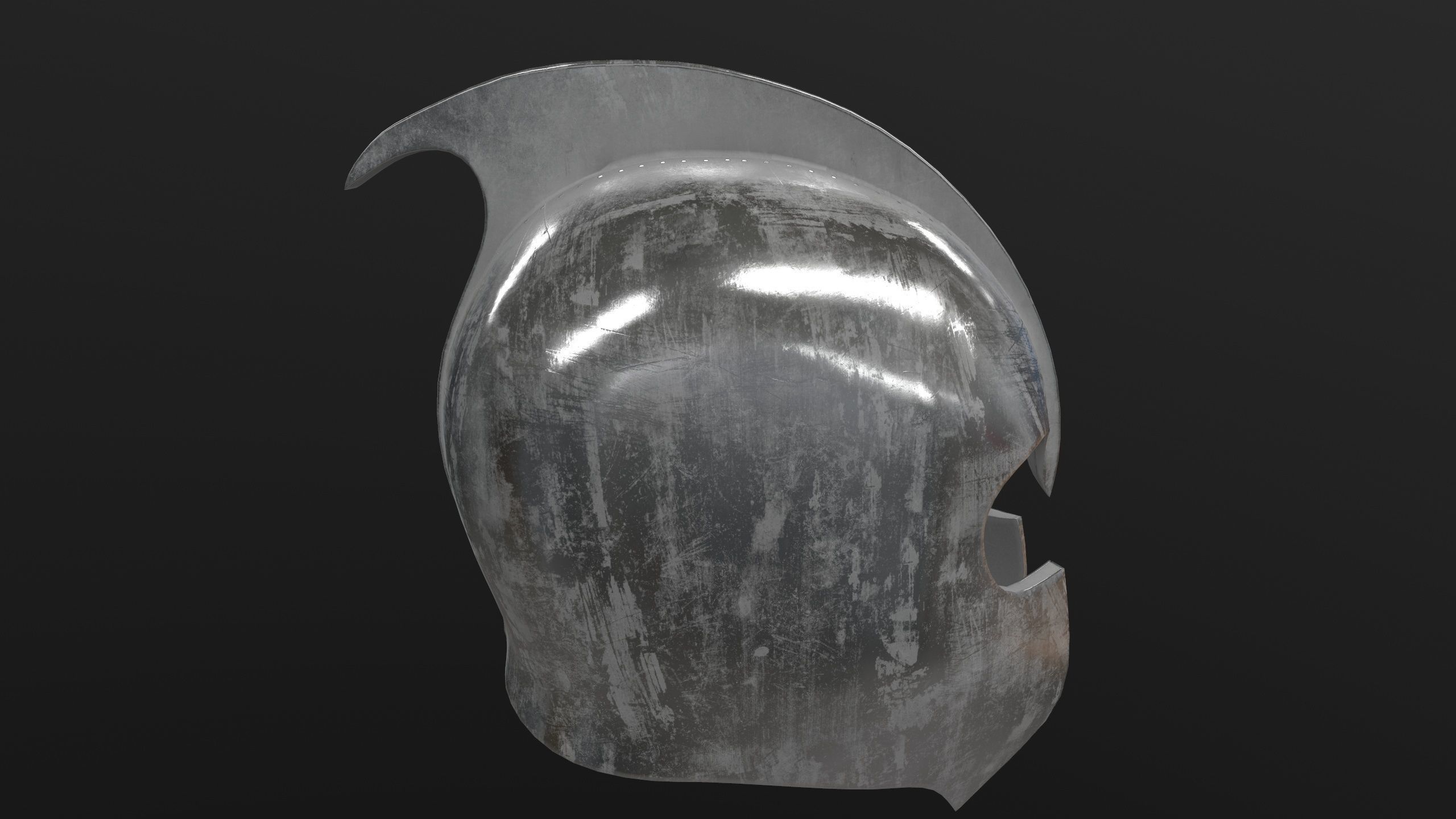 Medieval Helmet 3D Model AR VR Low-poly 3D model_9