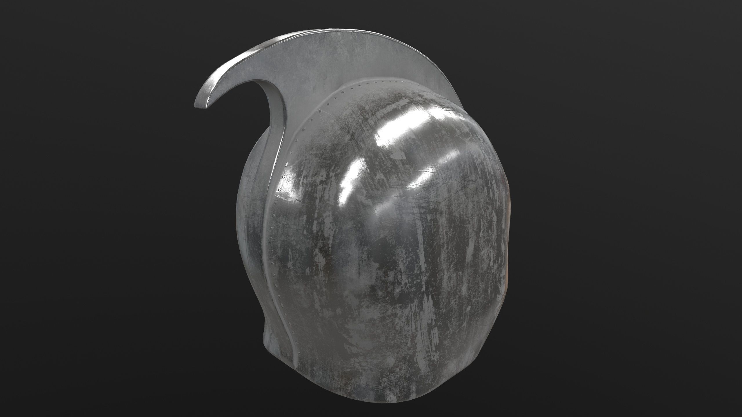 Medieval Helmet 3D Model AR VR Low-poly 3D model_8