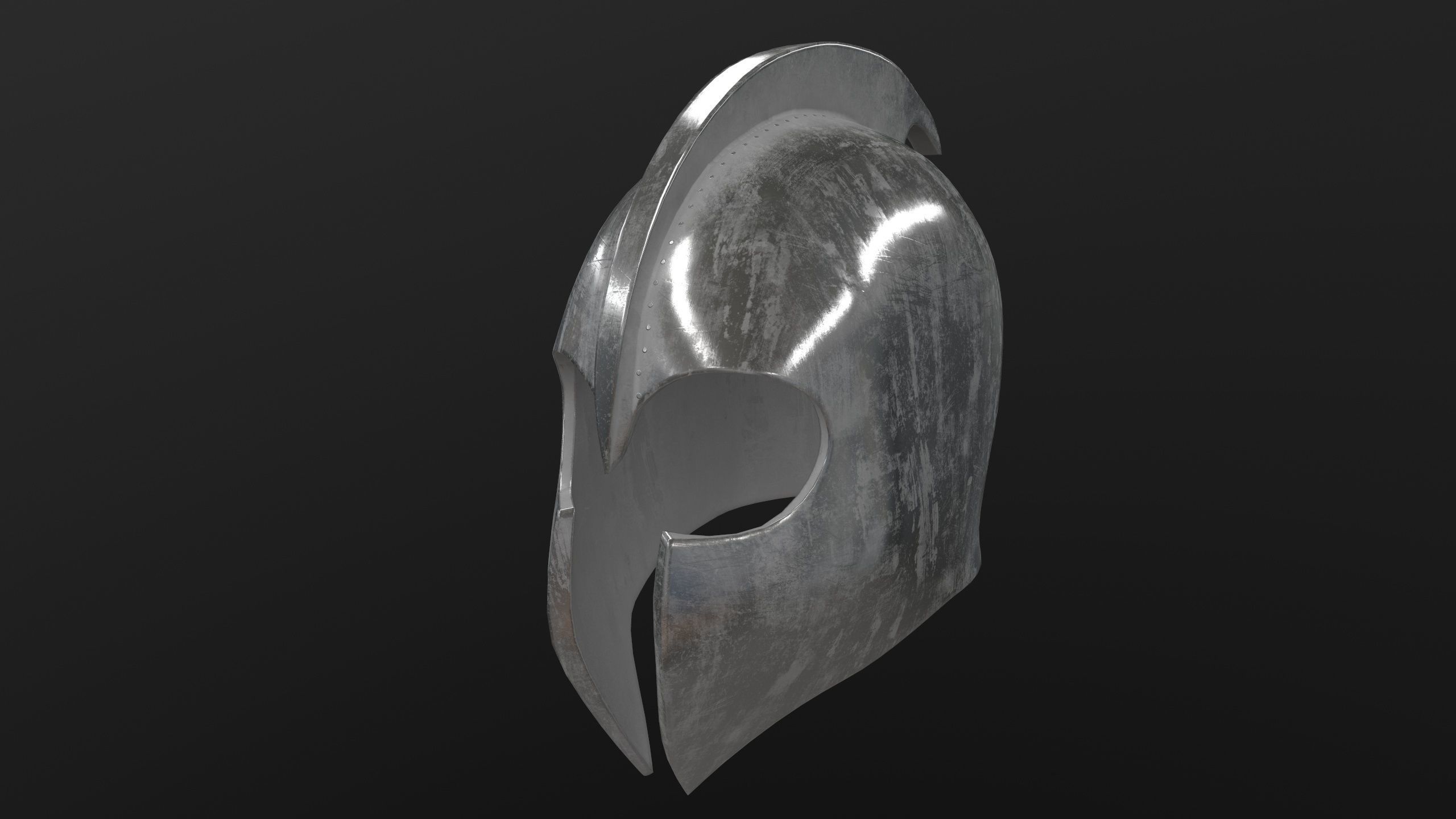 Medieval Helmet 3D Model AR VR Low-poly 3D model_2