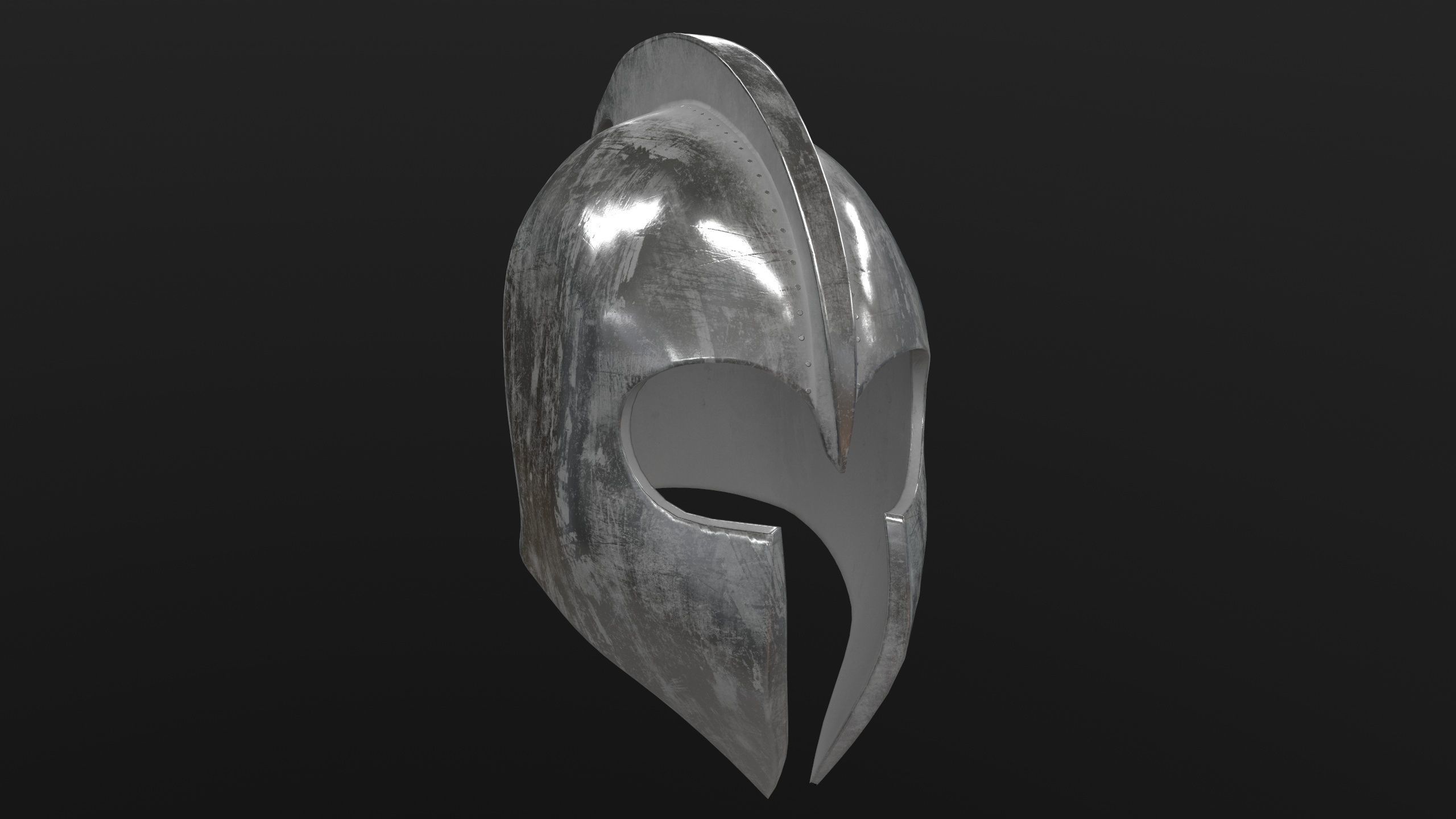 Medieval Helmet 3D Model AR VR Low-poly 3D model_11