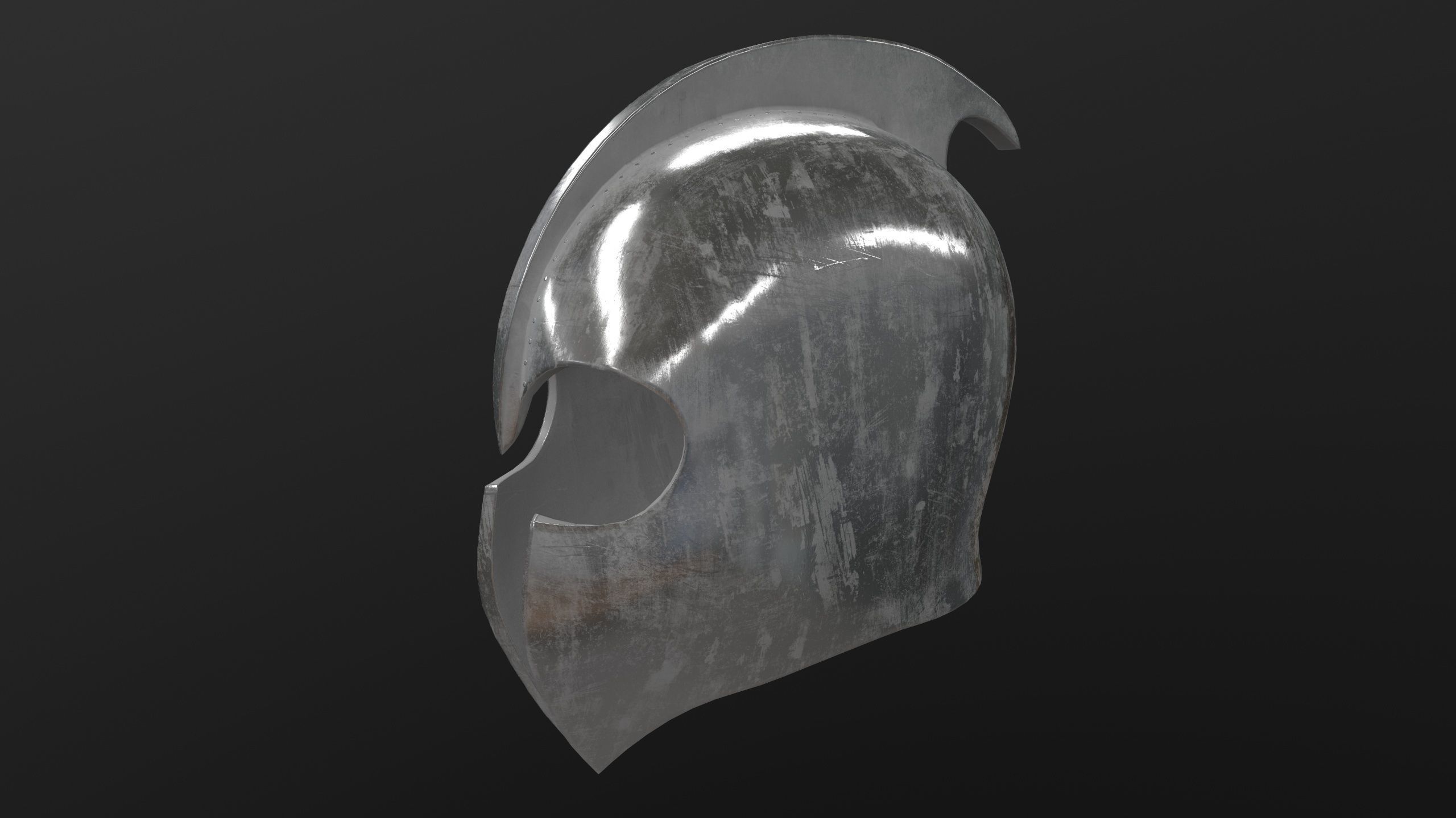Medieval Helmet 3D Model AR VR Low-poly 3D model_3