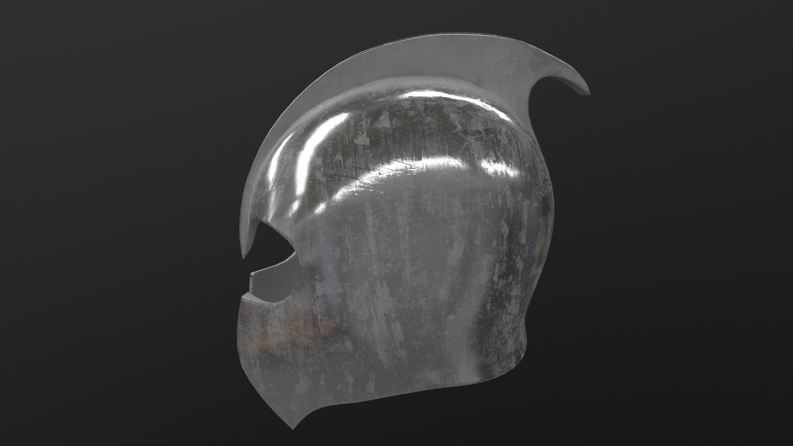 Medieval Helmet 3D Model AR VR Low-poly 3D model_4
