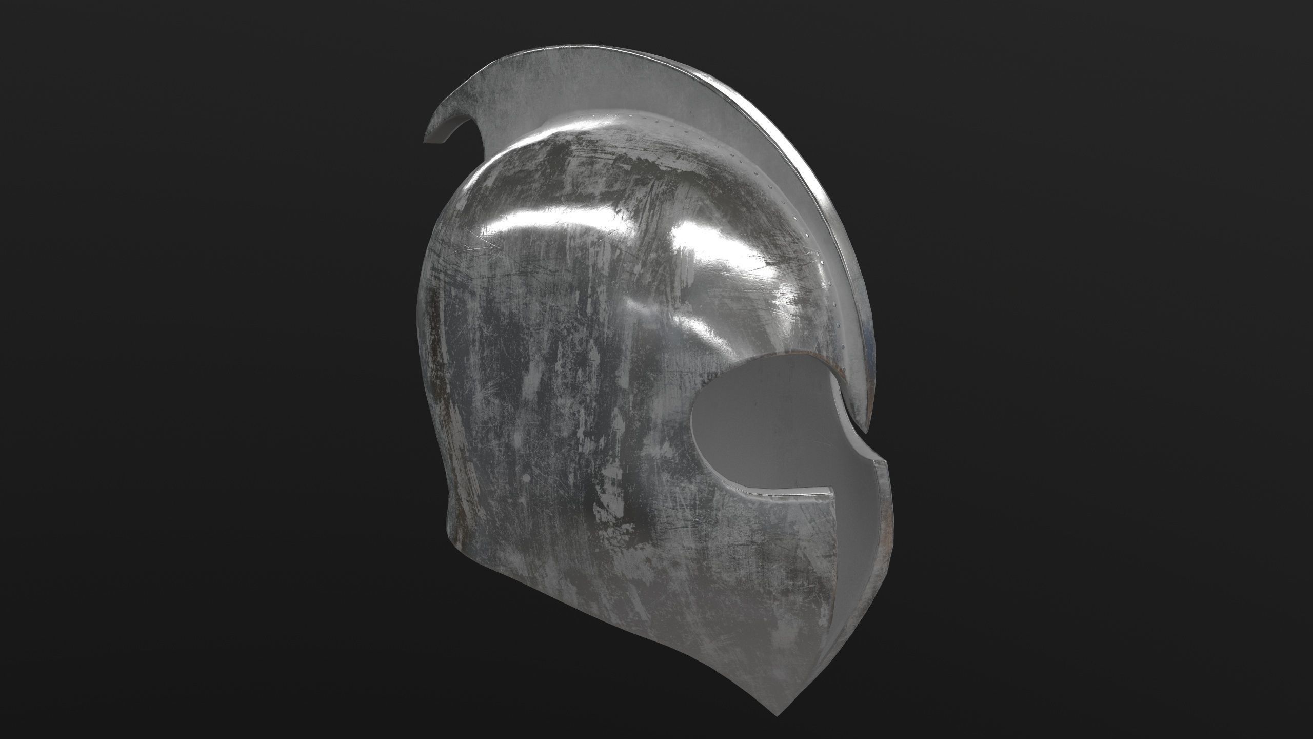 Medieval Helmet 3D Model AR VR Low-poly 3D model_10