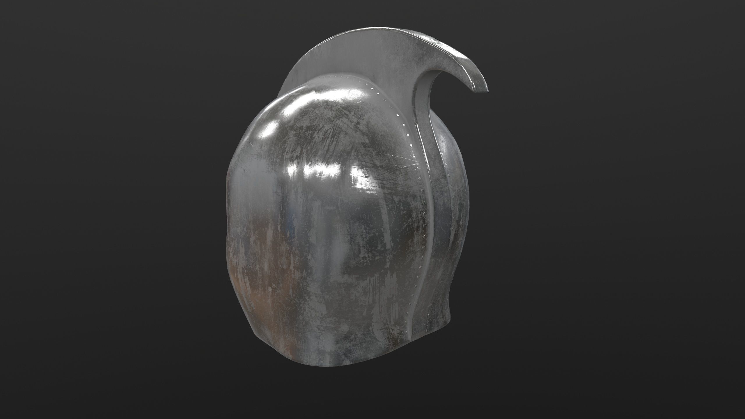Medieval Helmet 3D Model AR VR Low-poly 3D model_6