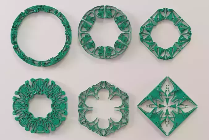 Art Nouveau ornaments pack  3D print model