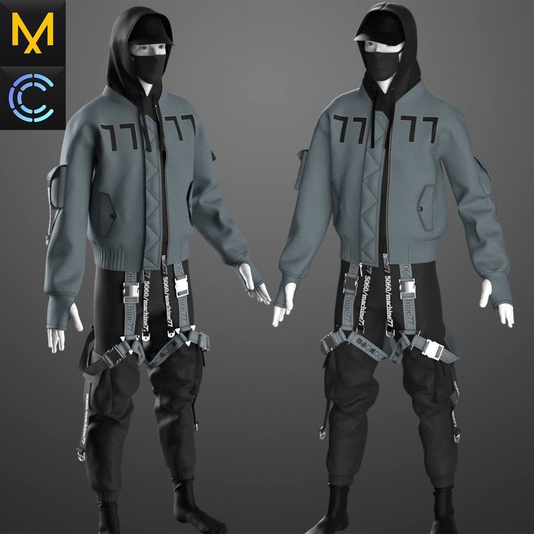 Streetwear Male OBJ mtl FBX ZPRJ 3D model_1