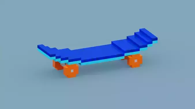 Voxel Blue Skateboard 