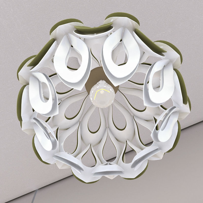 white lamp 3D model_2
