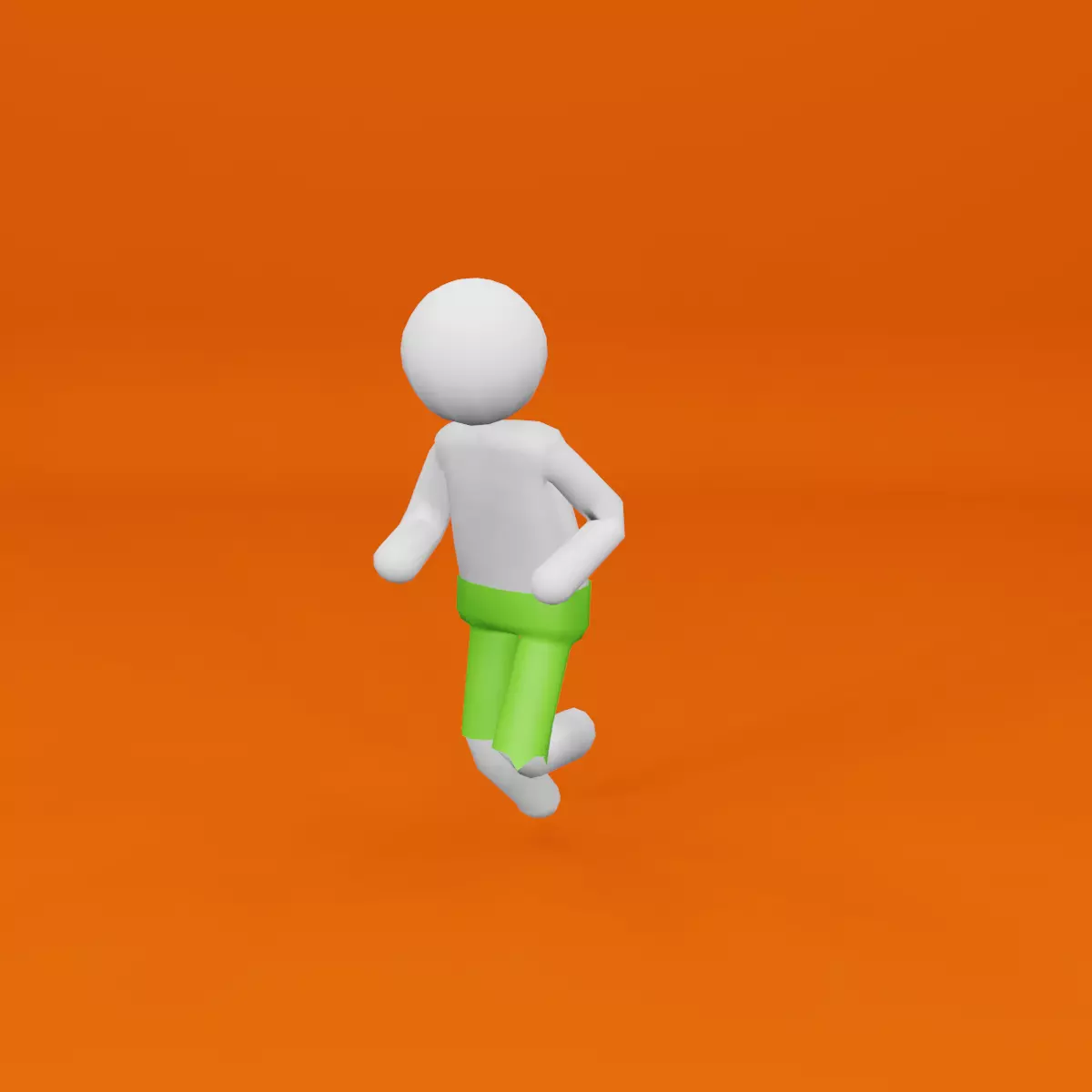 Stickman person running Free low-poly 3D model