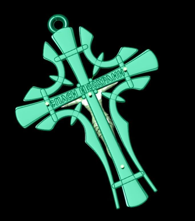 Pendant cross od45 3D print model_11