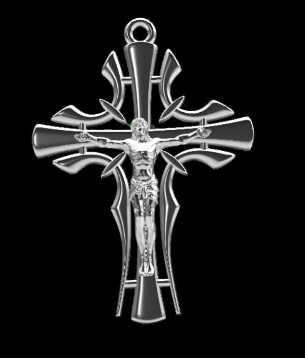 Pendant cross od45 3D print model_13
